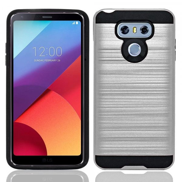 Wholesale LG G6 Armor Hybrid Case (Silver)